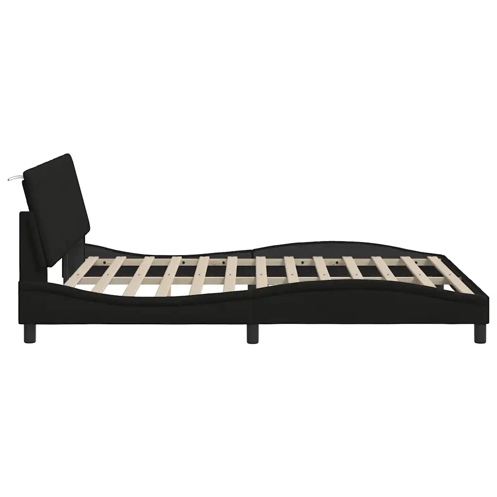 Giroletto senza Materasso Hanko Nero 160x200 cm in Tessuto 3310470