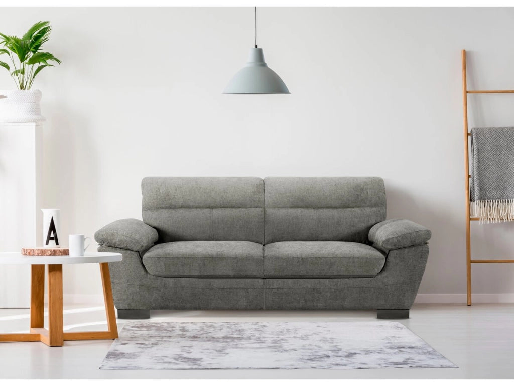 Divano fisso in tessuto "Dallas" - 210 X 88 X 90 cm - 3 posti - Grigio