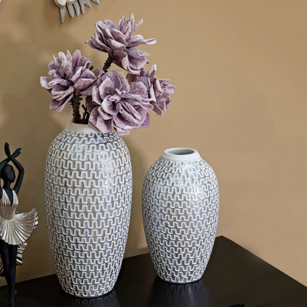 Banatano, Vaso Disegni con Linee Geometriche, Argento
