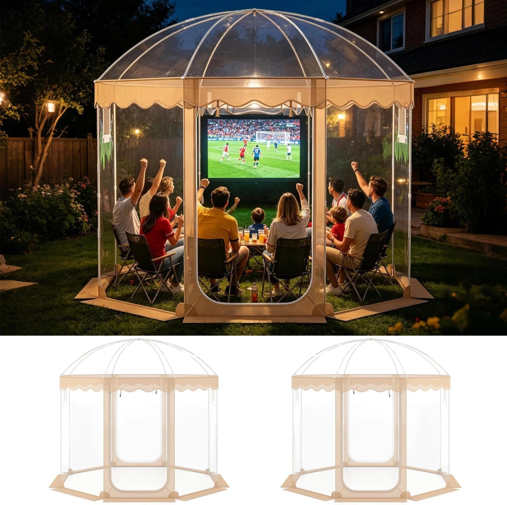 Tenda Sportiva a Bolla Pop-up 305 x 305 cm, Tenda Cupola Trasparente Isolante Termica per Mondiale 2026 Coppa del Mondo, per Eventi Sportivi, Giardino, Terrazzo e Campeggio, 8-10 Persone