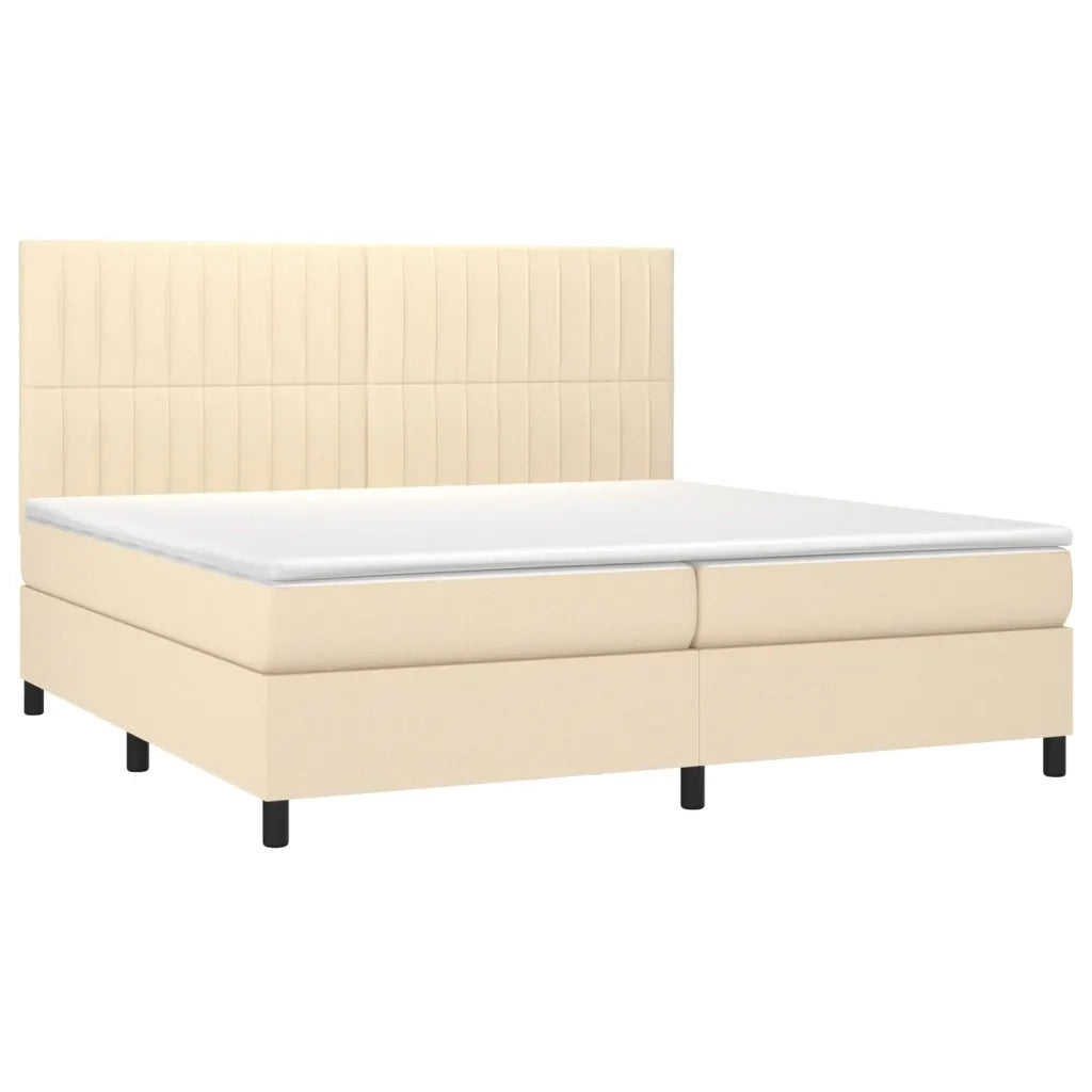 Letto a Molle Materasso e LED bianco 200x200cm in Tessuto 3135066