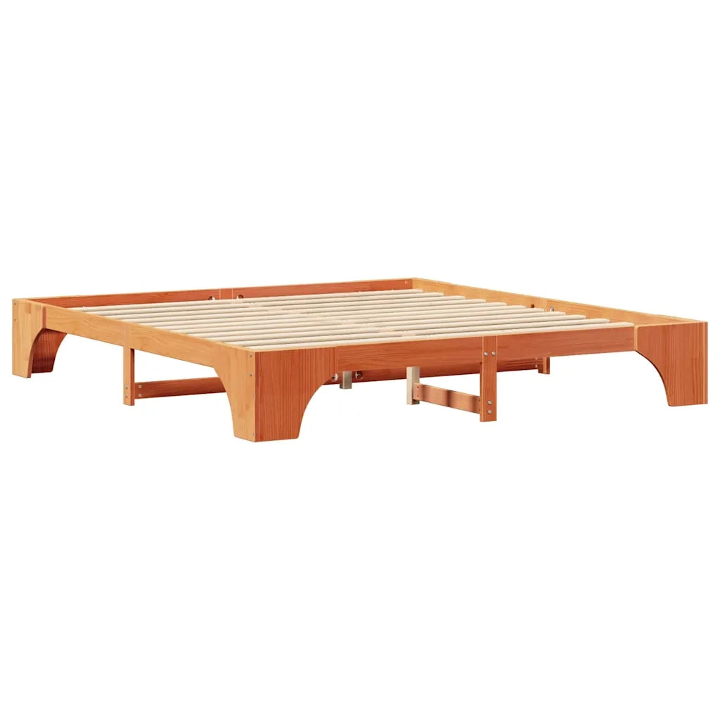 Struttura del letto Marrone cerato 200 x 200 cm Pino massello