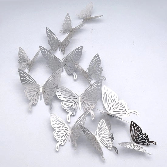 Decorazione per Parete 3D Farfalla - 24 Pezzi - Tre Dimensioni - Decorazione Camera da Letto - Matrimonio - Design Elegante - Decorazione per Pareti