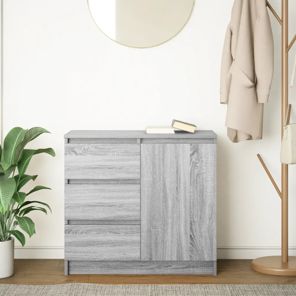 Credenza con Cassetto-Buffet-Armadio da cucina Grigio Sonoma 71x35x65 cm in Truciolato 990634