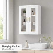 Wall Cabinet, White, 69.5x34x90 Cm