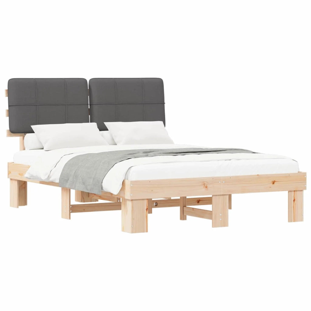 Letto con Testiera Rivestita Grigio scuro 120 x 200 cm 877420