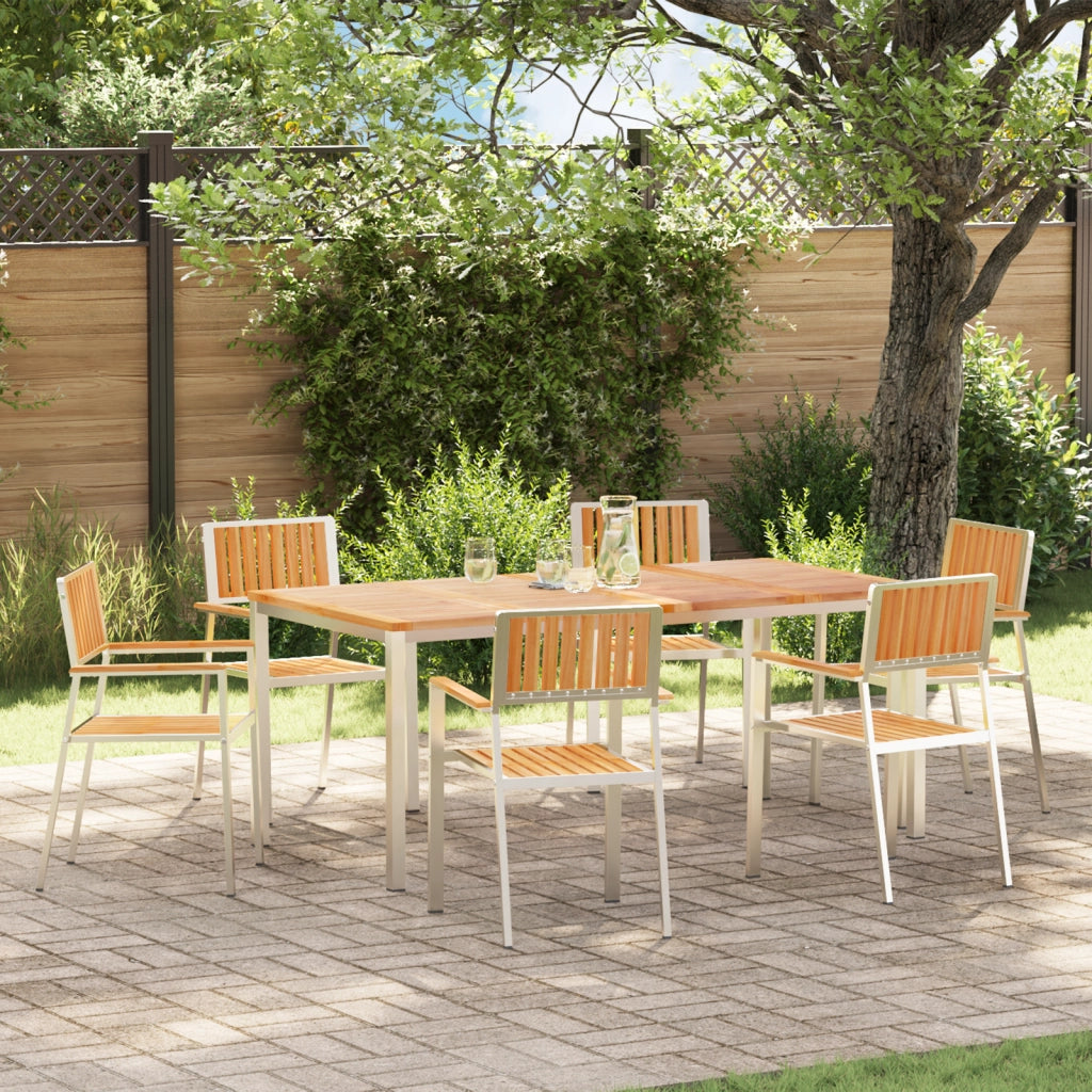 Sedie da Giardino Impilabili  6 pcs 54.5x56x87 cm Legno Massello di Teak