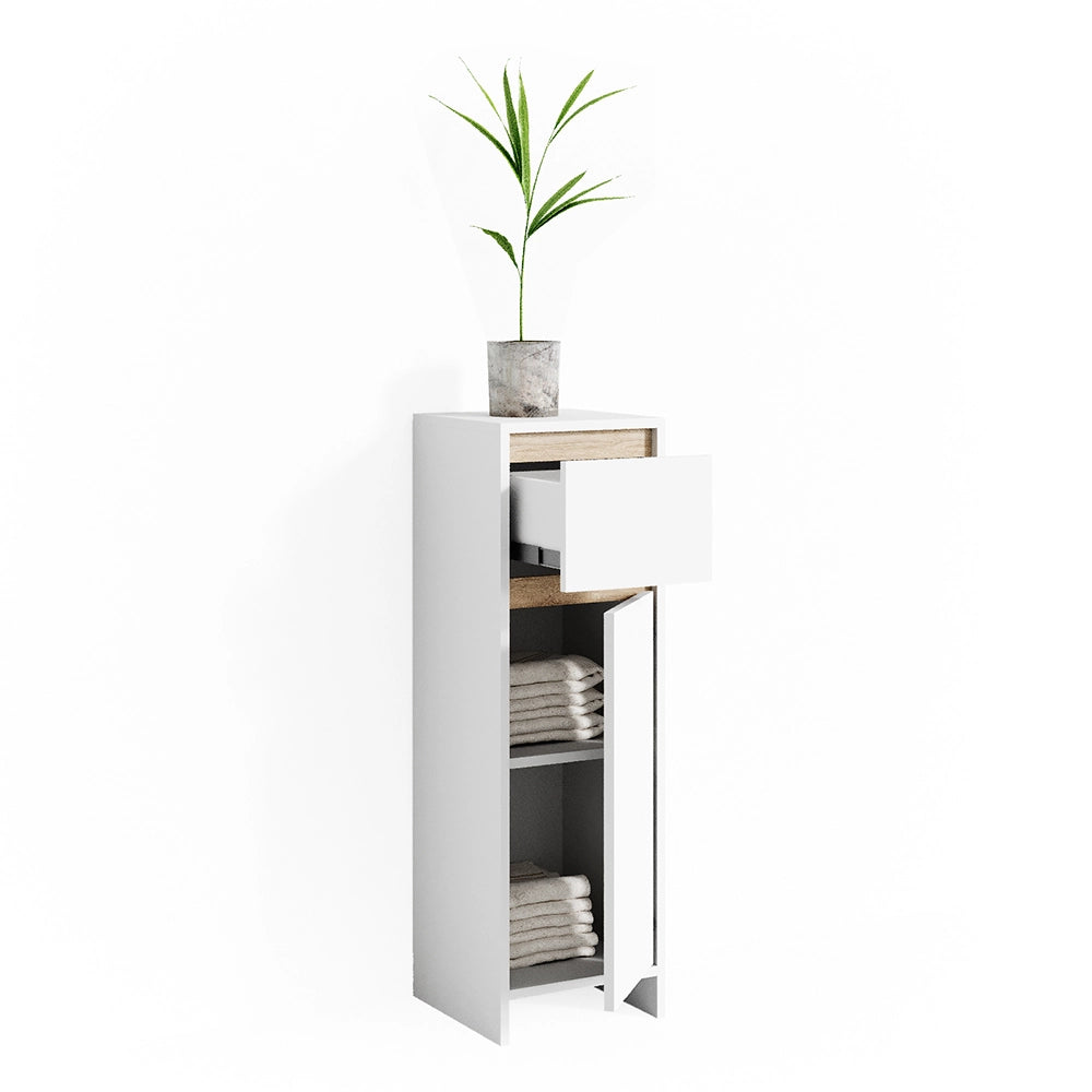 Vicco Mobiletto bagno Bianco/Sonoma 30 x 95 cm