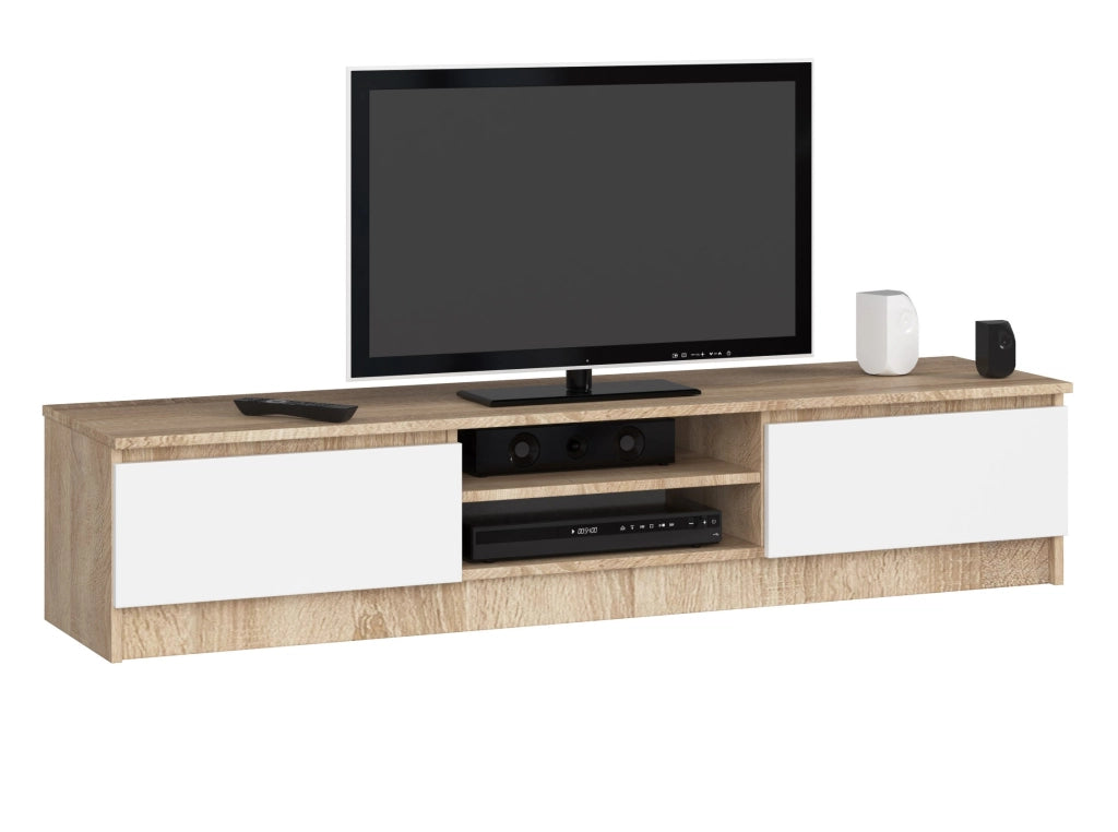 Mobile TV AKORD Sonoma Quercia 160 cm 2 ante inserto frontale Bianco 160x40x33 cm