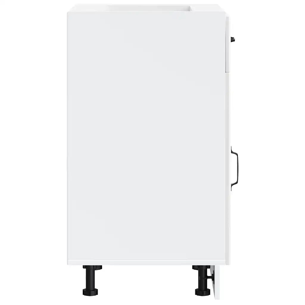vidaXL Base da Cucina Lucca Bianco Lucido in Legno Multistrato