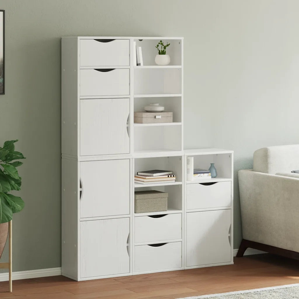 Armadietti Laterali 5 pz ODDA Bianco 40x24x79 cm Legno di Pino 3365363