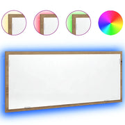 Specchio Bagno LED Rovere Artigianale 100x8,5x37 cm Multistrato