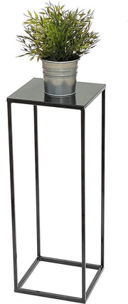 Cassa Fiori Moderna Nero - Scaffale Quadrato e Comodino per Piantine Altezza 62,5 cm