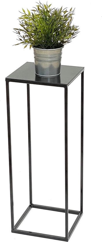 Cassa Fiori Moderna Nero - Scaffale Quadrato e Comodino per Piantine Altezza 62,5 cm