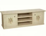 Mobile Porta tv Shabby chic avorio anticato decorato a mano