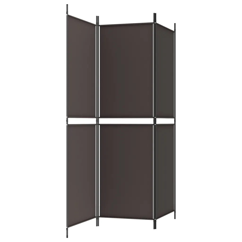 Divisorio Ambienti | Divider per stanze | Paravento a 3 Pannelli Marrone 150x180 cm in Tessuto