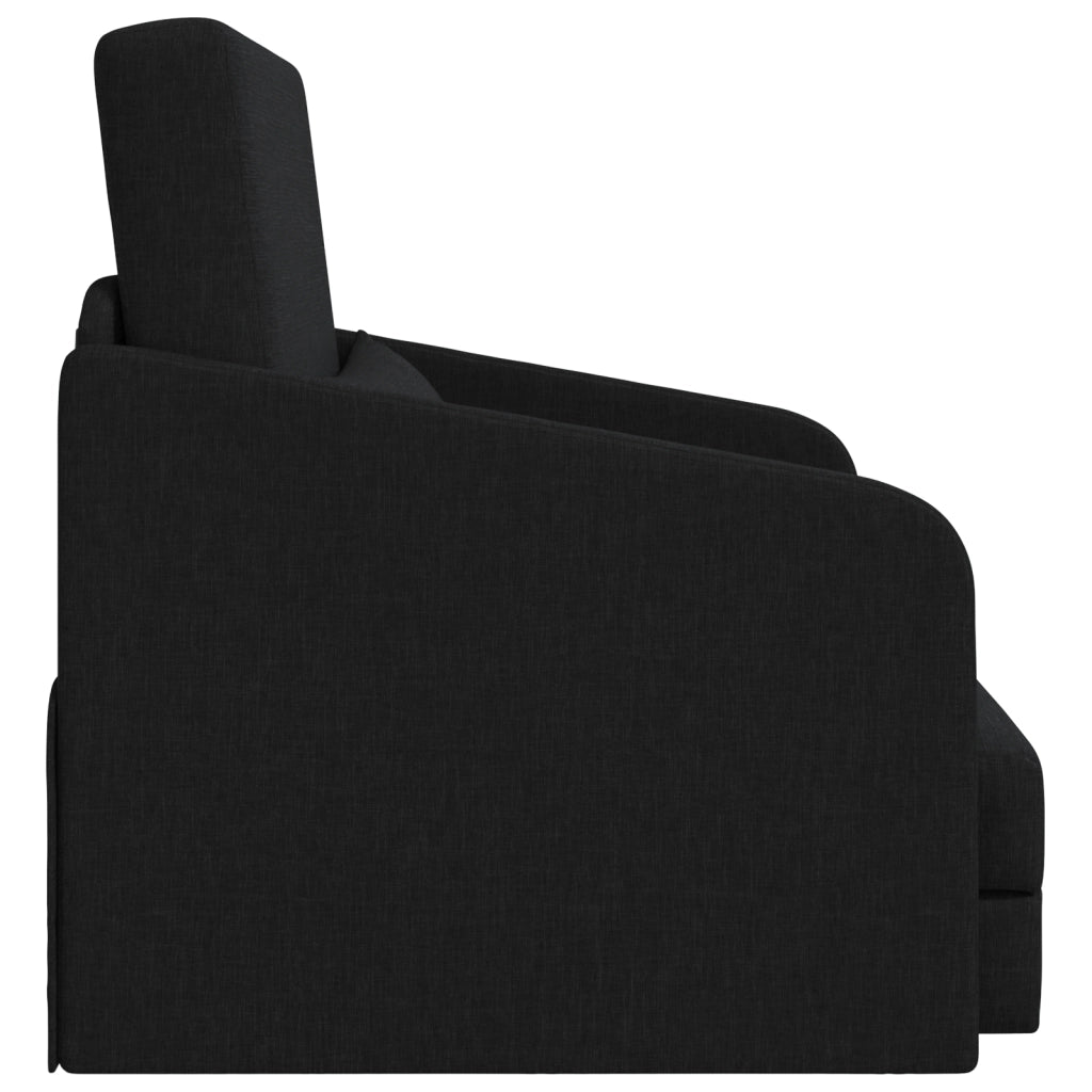 Divano Letto 2-in-1 Nero 65x80x83 cm Tessuto