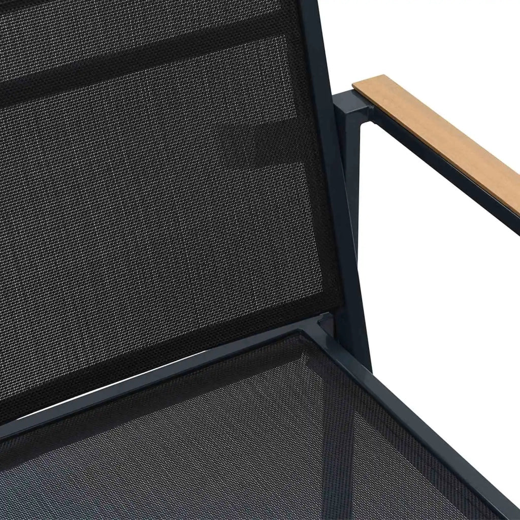 Sedie da giardino 2 pcs Nero e antracite 53,5 x 59 x 77 cm