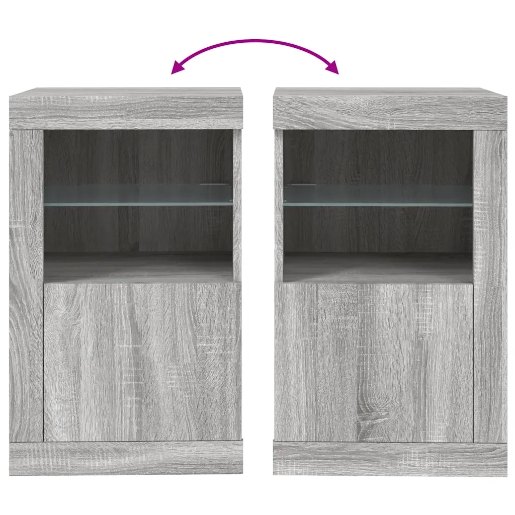 Armadietto con Luci LED Grigio Sonoma in Legno Multistrato 836640