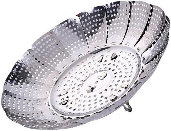 Portatile Stomatore per Verdure in Acciaio Inossidabile - Opaco - Stomatore Portatile con Fessure di Scarico - Stomatore Portatile - Design Flessibile - Stomatore Portatile per Verdure