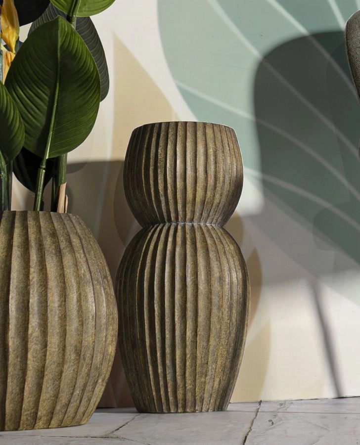 Vaso Breeze Ø25x52,5 cm in Mgo Verde sporco