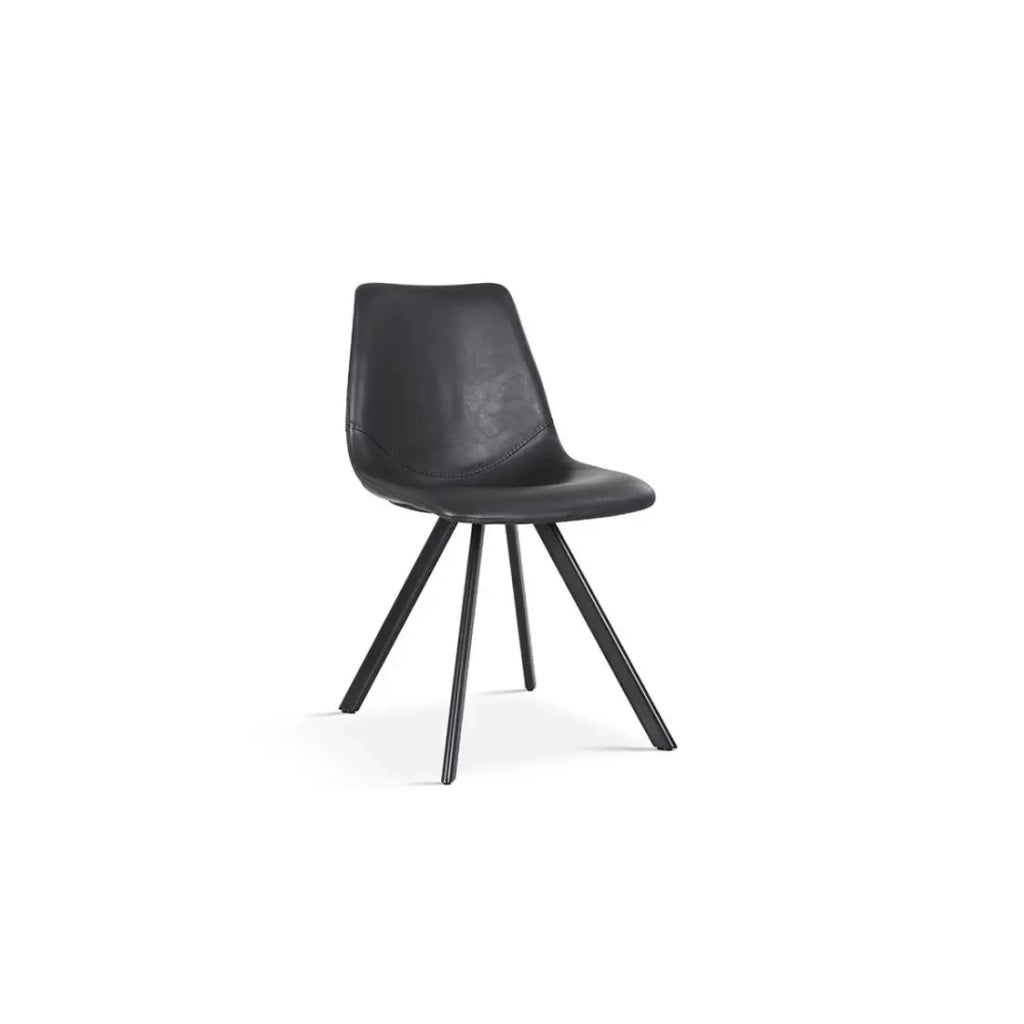 Sedia EMET – PU nero – Piedi in metallo – H83 x L46 x P60 cm