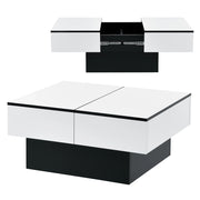 Tavolino con contenitore pannello di particelle 80 cm bianco e nero 03_0006150