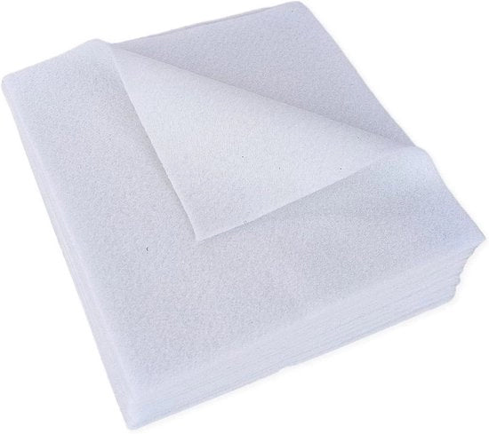 Tavole di velluto per ricamo morbide e flessibili 14 mm spesse, 15 x 15 cm - Velluto colorato per progetti di cucito e fai da te (bianco)