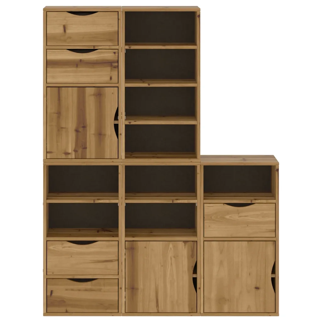 Armadietti Laterali 5 pz ODDA 40x24x79 cm Legno Massello Pino