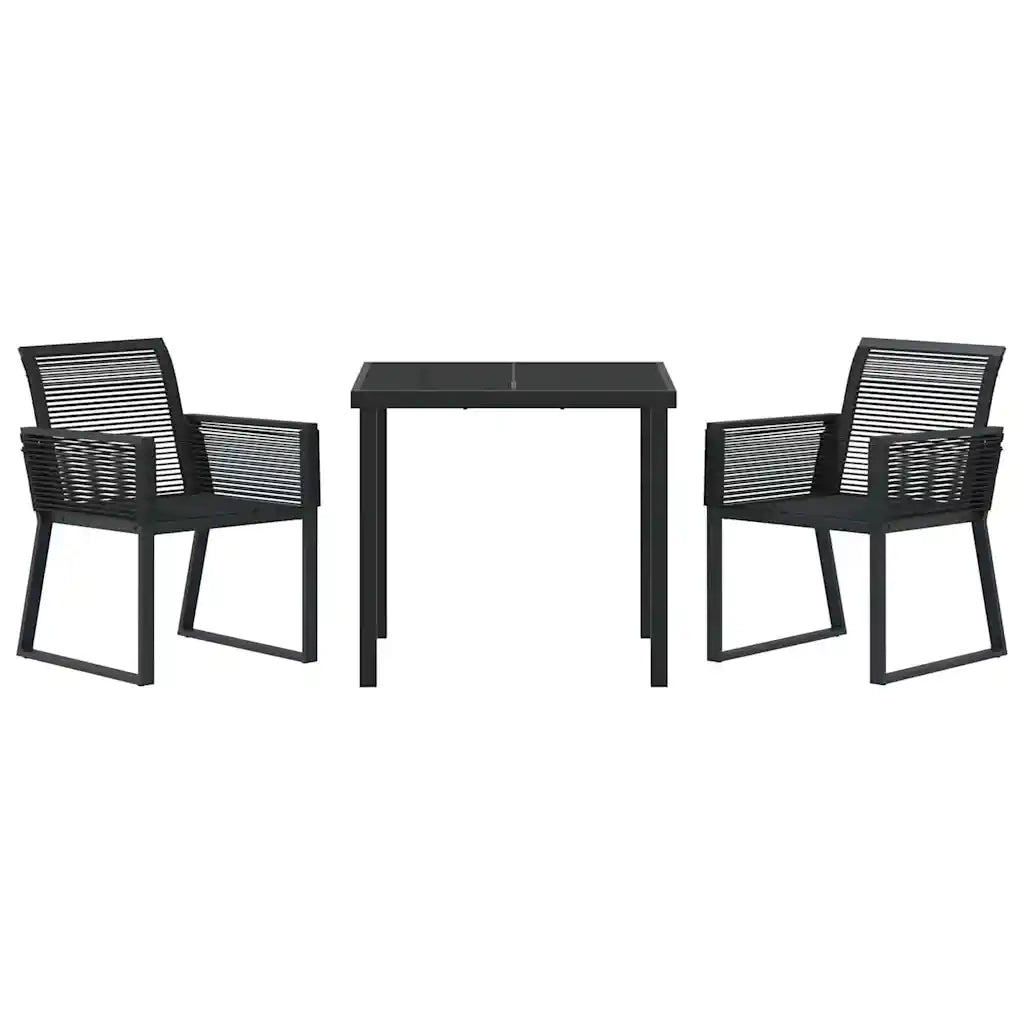 Set da Pranzo per Giardino 3 pcs Nero 3379310