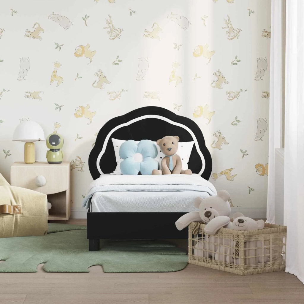 Letto singolo | Letto per adulti | Struttura letto per bambini con testata Nero 70 x 140 cm