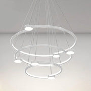 Trade Shop - Lampadario A Sospensione Led 96w 3 Cerchi Con Telecomando Design Moderno Bianco 71132 -