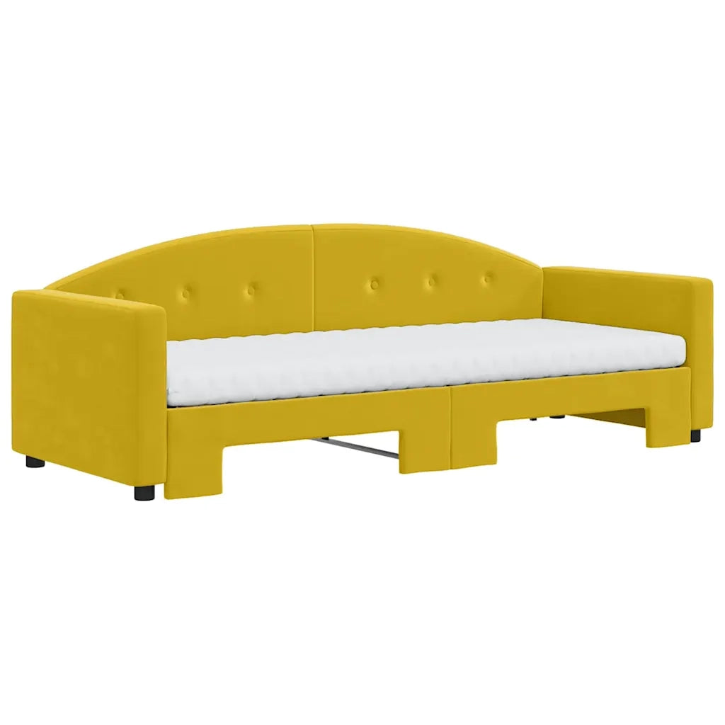 Divano Letto Estraibile con Materassi Giallo 80x200 cm Velluto 3197323