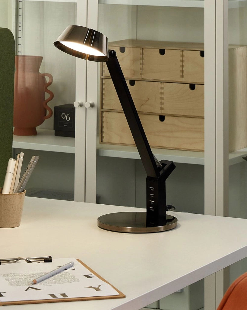 Lampada a LED ottone con piastra metallica con supporto usb 40 cm ufficio cameretta soggiorno