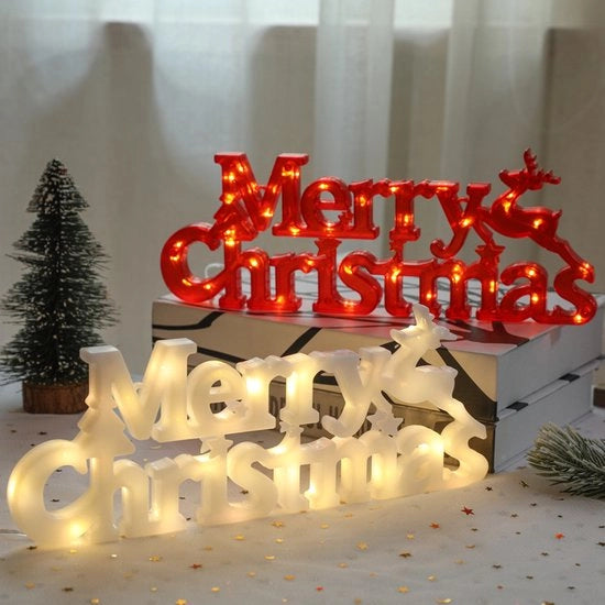 Decorazione natalizia a due pezzi, accessori per corone natalizie, lettere 3D per Natale, 27,5*10,5 cm