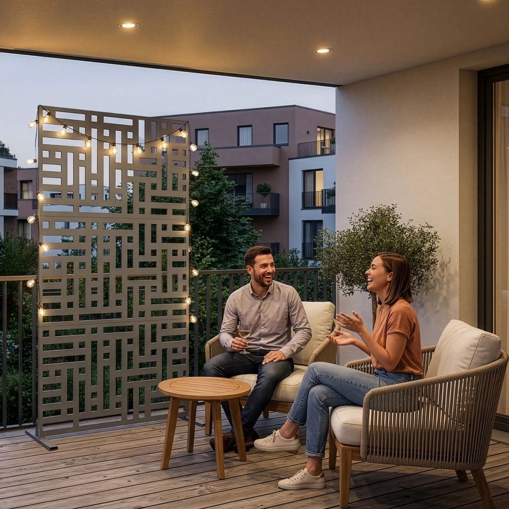 Pannello Divisorio Bernalda Struttura Traforata in Acciaio 180 x 90 cm Grigio Antracite casa.pro