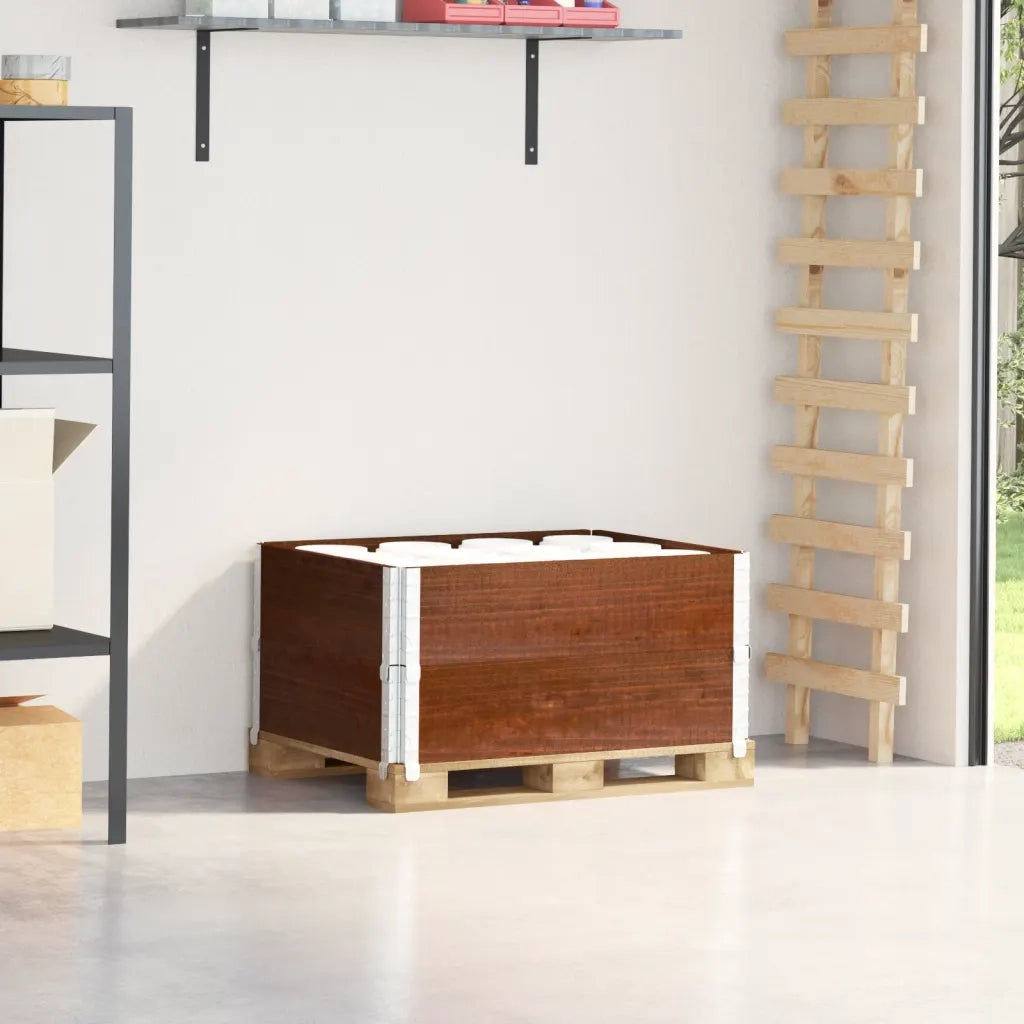 vidaXL Paretali per Pallet 2pz Marroni 80x60cm Legno Massello di Pino