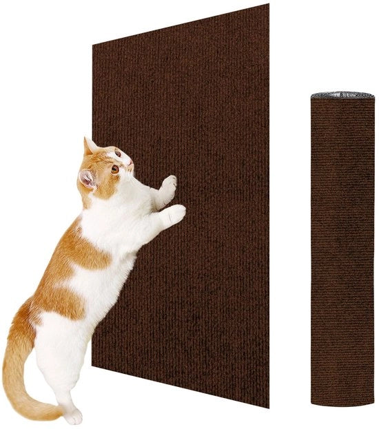 Matrice di protezione per divani, Adesivo autoadesivo, Protezione contro le graffette per divani, Protezione anti graffette per mobili, Protezione per divani per animali domestici (Marrone, 60CM)