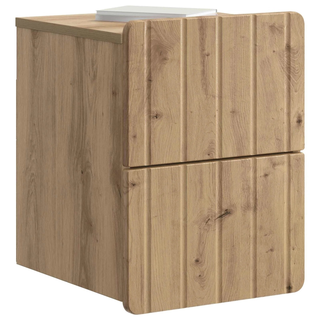 Mobiletto da notte a muro con cassetto 2 pcs Rovere Artigianale 898314