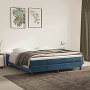 Materasso a Molle-Materasso per letto Blu Scuro 160x220x20 cm in Velluto