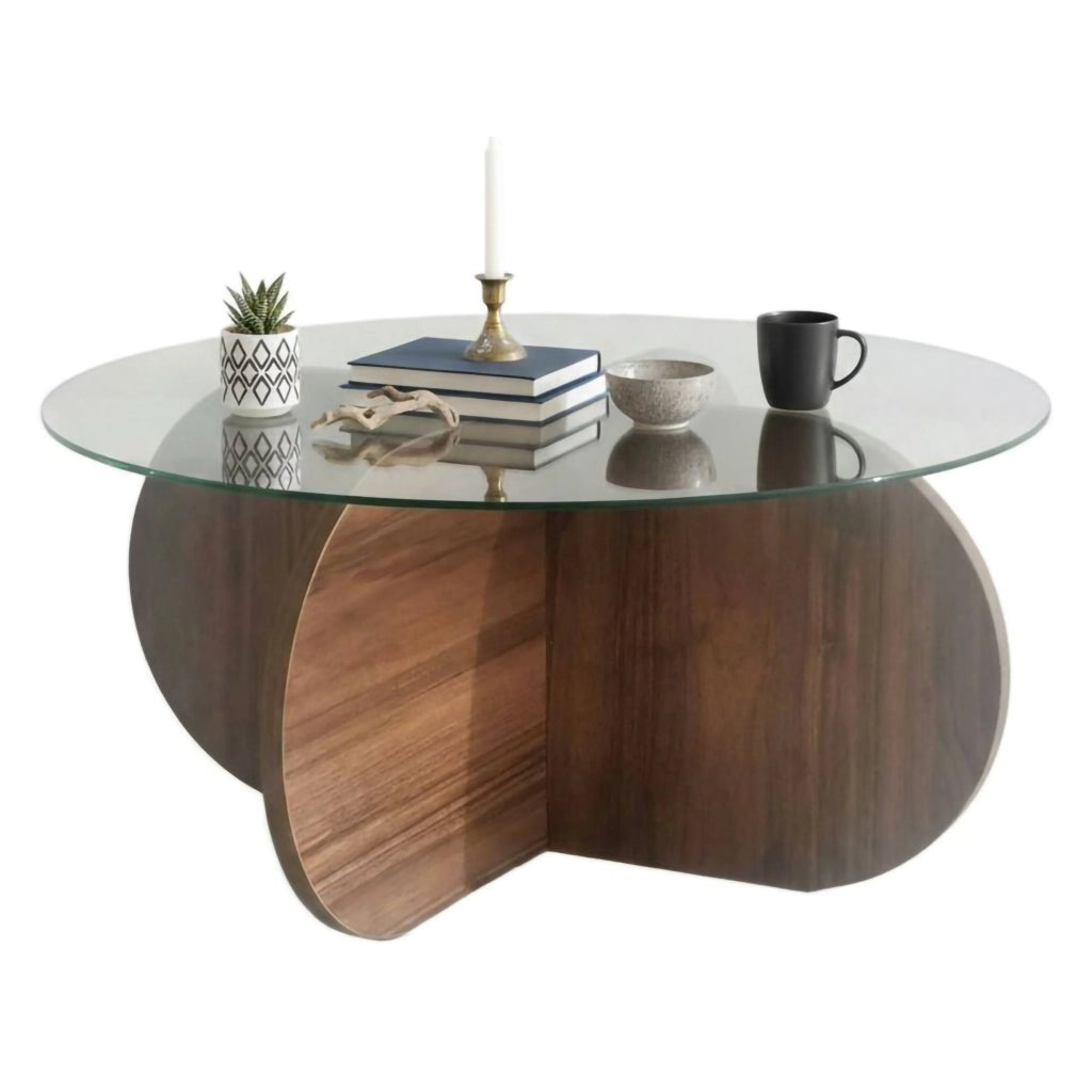 Nila, Tavolino da Salotto Portariviste, 75x75x35h cm Marrone Noce