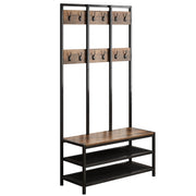 Mobile appendiabiti in colore marrone, con dimensioni 100x40x186 cm.