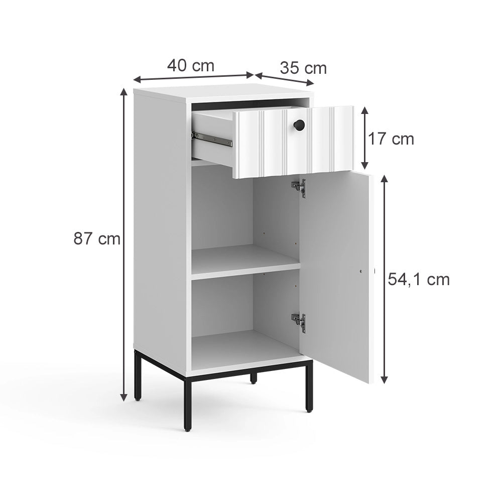Vicco mobiletto bagno Ondulazione bianca 40 x 87 cm