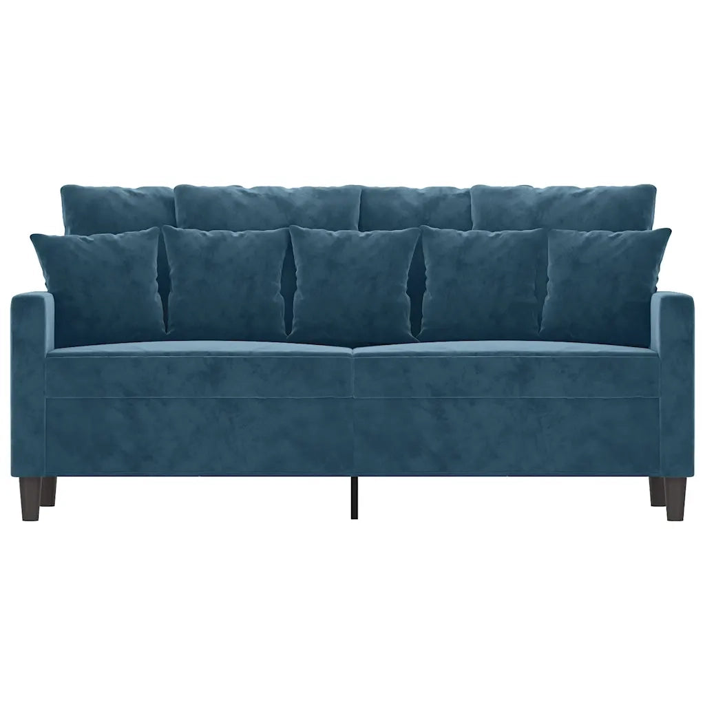 Divano a 2 Posti Blu 140 cm in Velluto