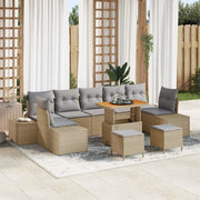 Set Divano da Giardino con cuscino 10 pcs Beige polyrattan 3362772
