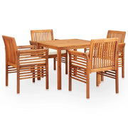 Set da pranzo da esterno 5 pezzi e cuscini legno massello di acacia 02_0014657