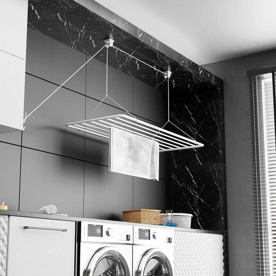 Asseccoletto 70x50cm 56m Superficie Esterna Asciutta 25m Mini Verticale Opvoluta Asseccoletto in Metallo con Smalto in PVC Libero con Coating in Plastica Bianco Asseccoletto Appeso