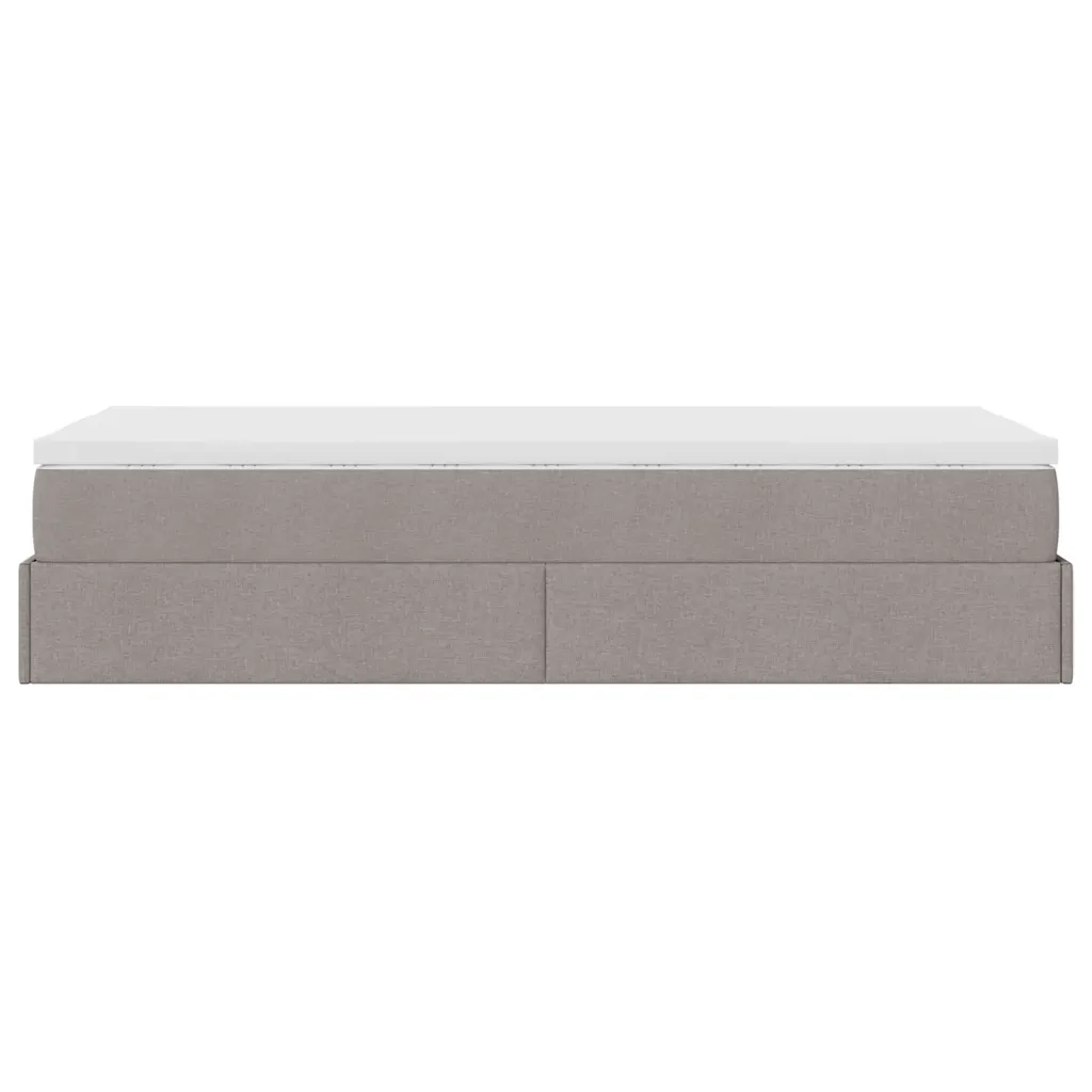 vidaXL Struttura Letto Pouf con Materasso Tortora 90x190 cm in Tessuto