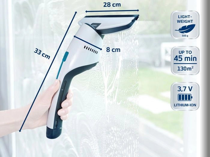 LEIFHEIT 51035 - Aspirapolvere bagno e vetro Nemo - Serbatoio 60ml - Autonomia 45min - IPX7 - Design ergonomico e sottile