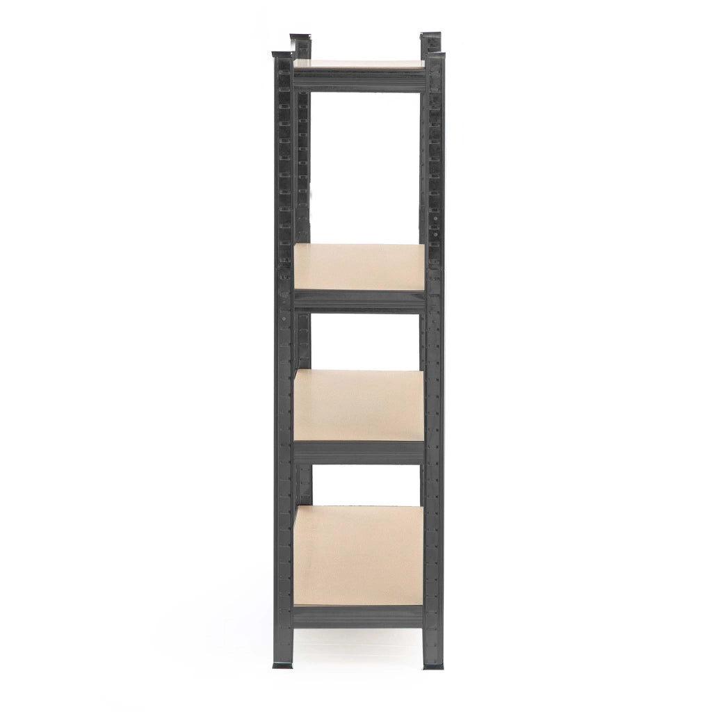 Set 2x Scaffali a incastro per carichi pesanti Nero 160x60x180cm 4 ripiani 175kg/piano